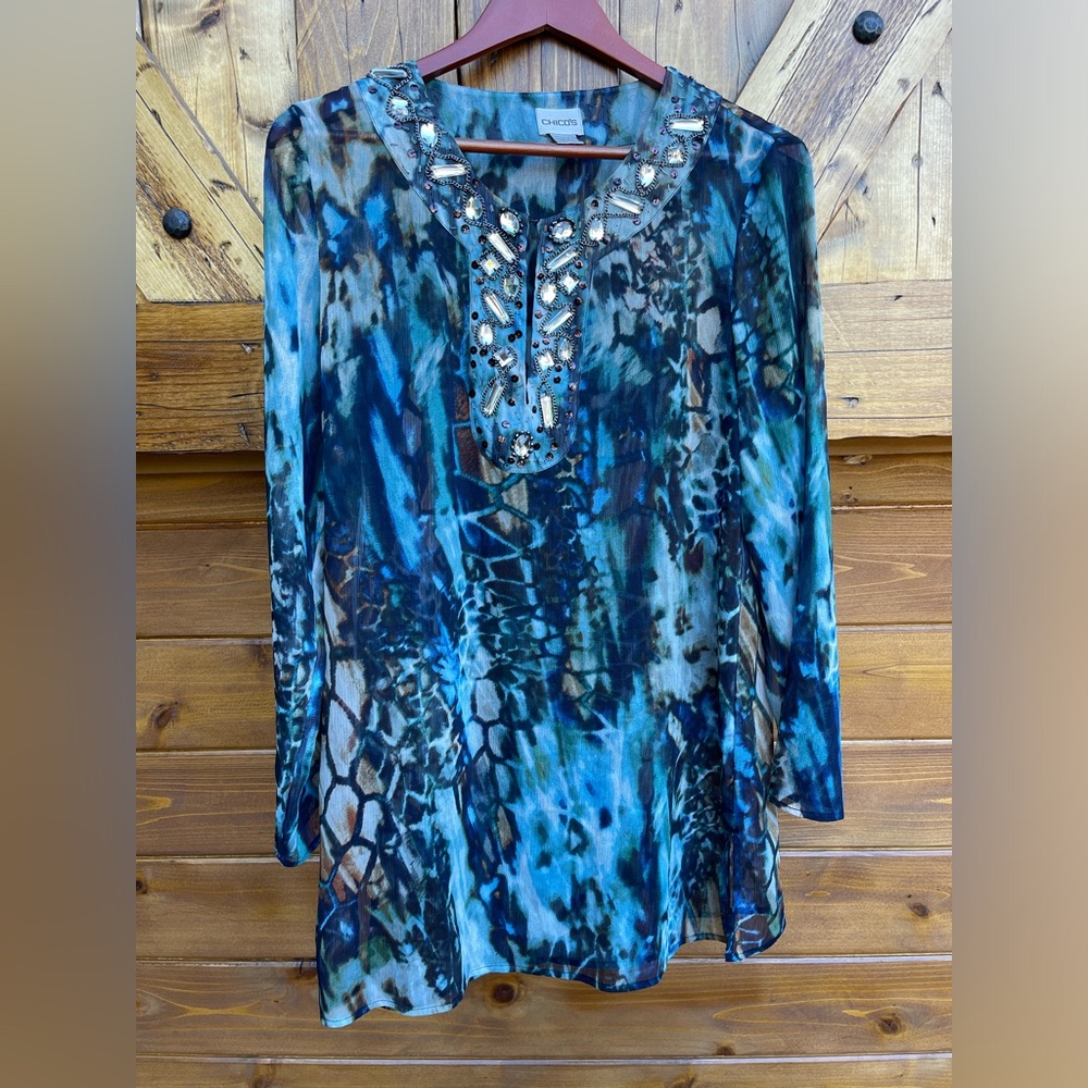 Chicos sheer tunic top